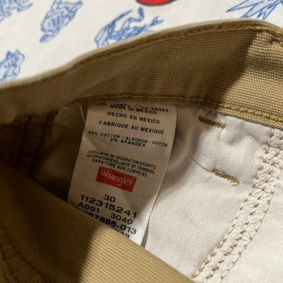 Vintage 2000s Wrangler Tan Carpenter Jean Shorts 30 - Picture 4 of 4